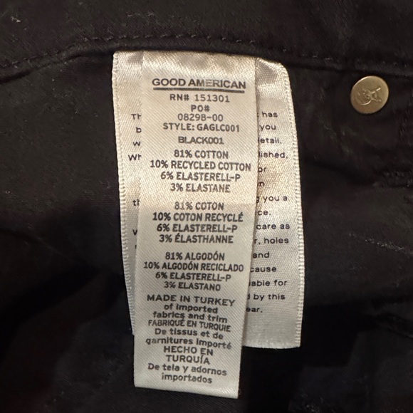 Good American Jet Black Skinny Jeans Cropped - Picture 2 of 3